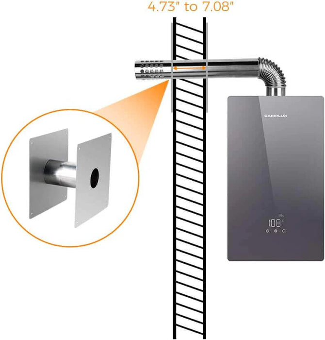 Camplux 16L 4.22 GPM (CSA) Indoor Tankless Water Heater With Thimble -Grey