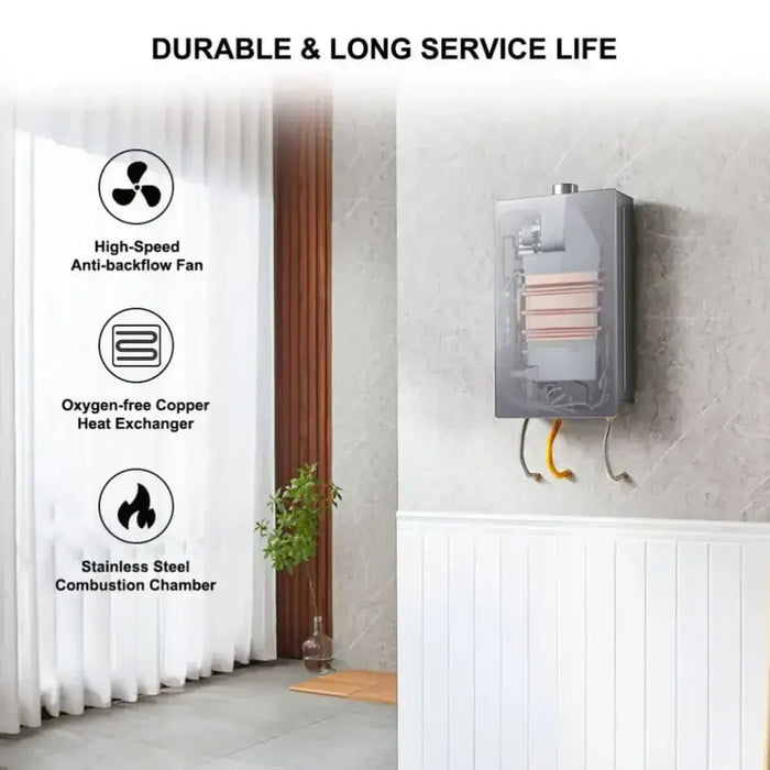 Camplux 16L 4.22 GPM (CSA) Indoor Tankless Water Heater With Thimble -Grey