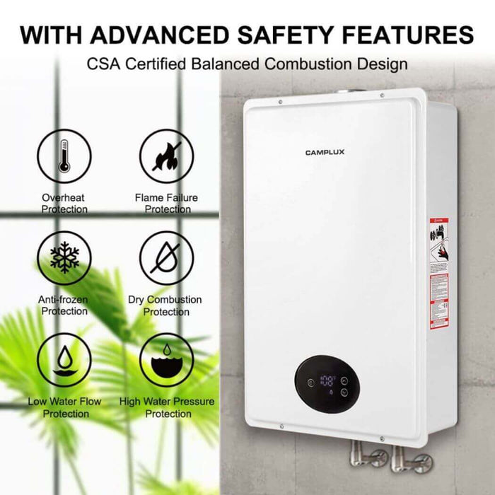 Camplux Instant Indoor Tankless Gas Water Heater 5.28 GPM