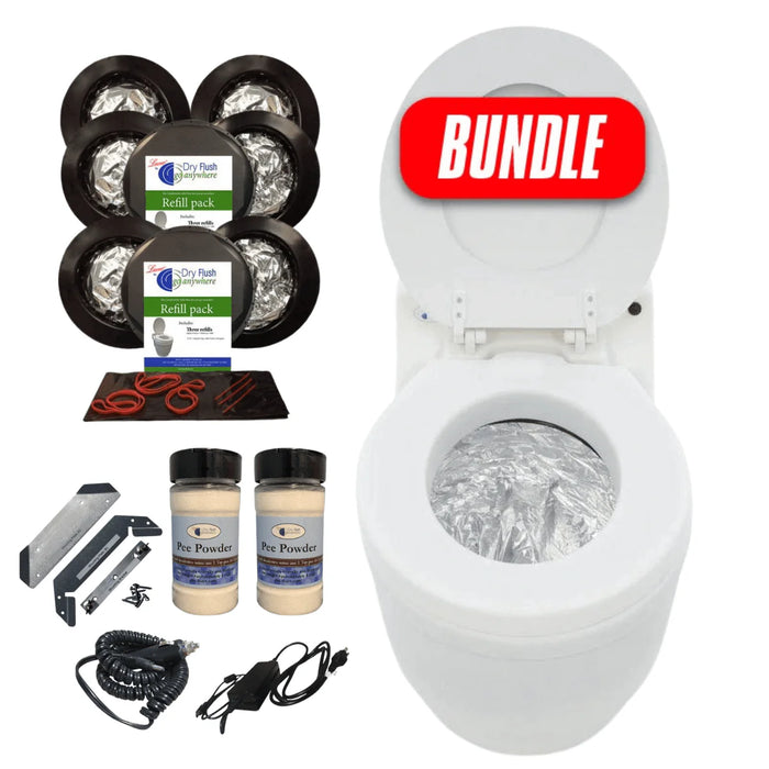 Laveo Dry Flush Portable Toilet Bundle