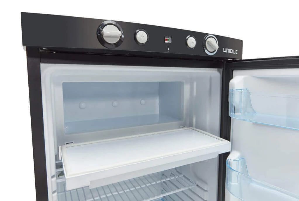 UNIQUE 3 CU/FT Propane Fridge with Freezer (LPG/110V/12V)
